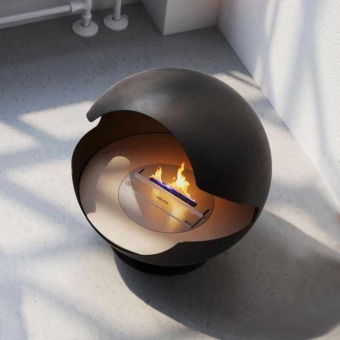 Vauni Globe en Stellar Black et support Crystal Pearl