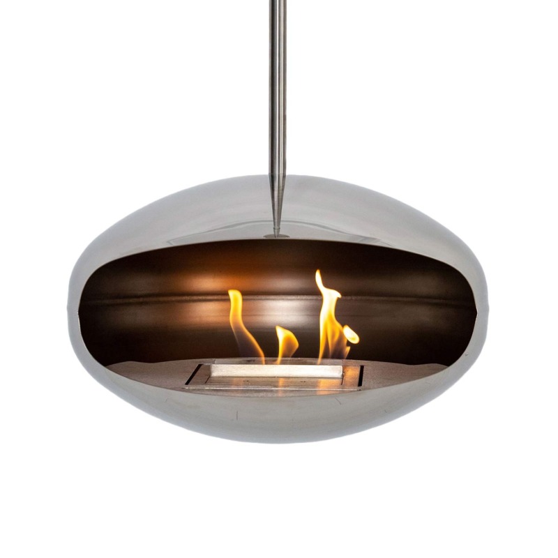 Présentation cheminée bioéthanol suspendue Aeris de Cocoon
