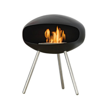 Cheminée bioéthanol à poser au sol Terra en noir