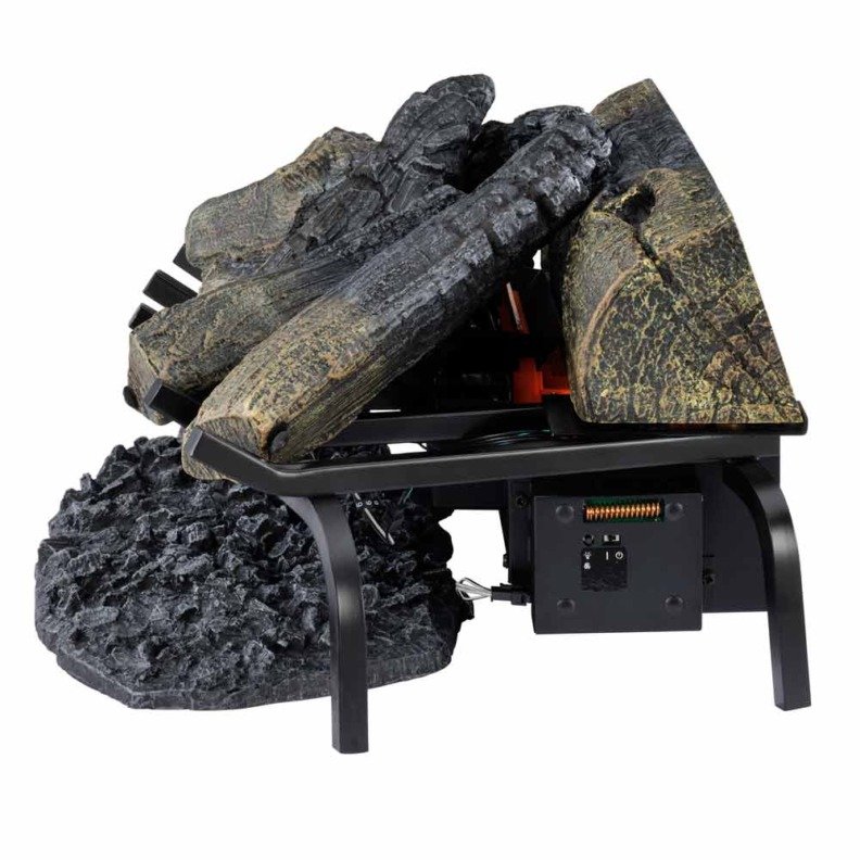 Insert électrique Silverton Dimplex vu de profil avec les contrôles