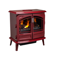 Poêle électrique Dimplex Grand Rouge légèrement de profil