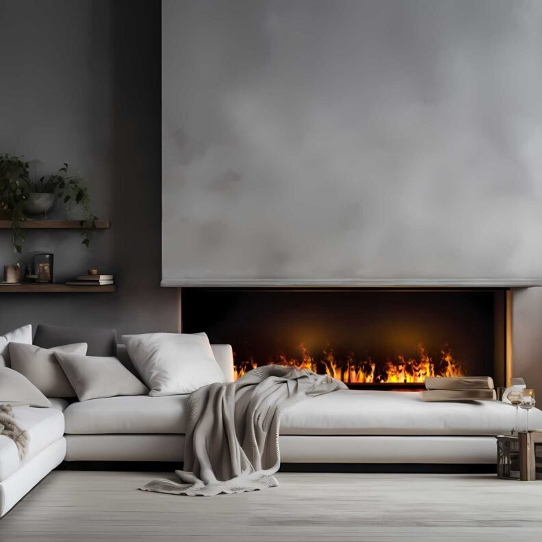 Dimplex Cassette 1000 sans bûches dans un salon moderne