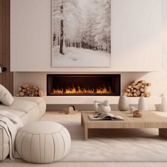 Dimplex Cassette 1000 sans bûches dans un salon moderne