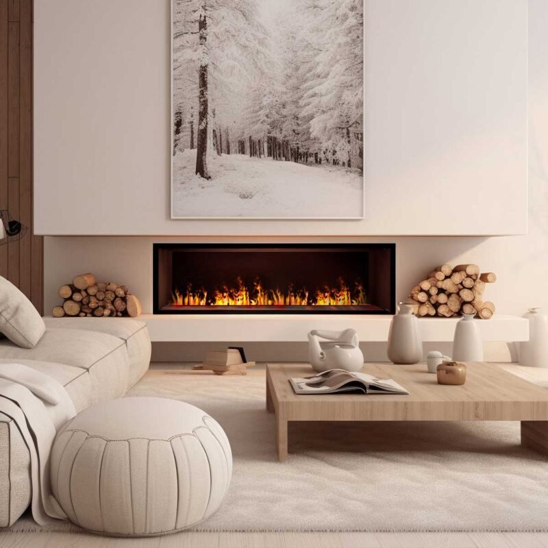 Dimplex Cassette 1000 sans bûches dans un salon moderne