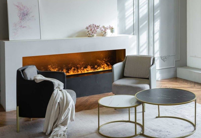 Dimplex Cassette 1000 sans bûches dans un salon moderne