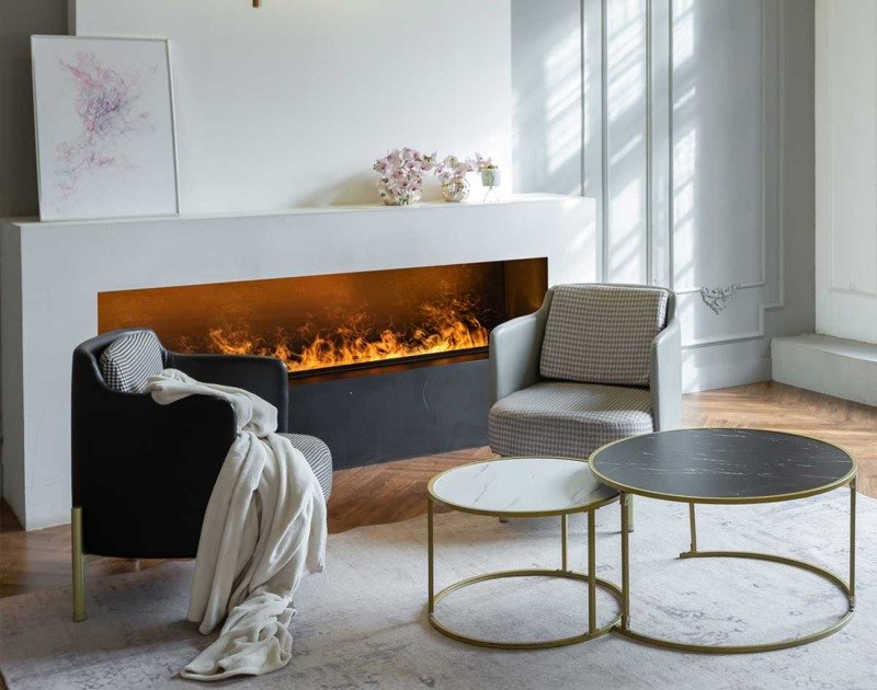 Dimplex Cassette 1000 sans bûches dans un salon moderne