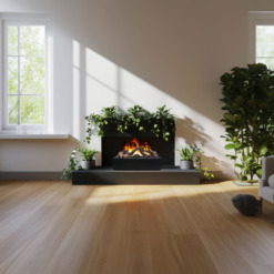 Dimplex Juneau XL Multi installé dans une cheminée décorative