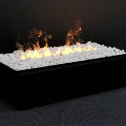 Insert électrique à poser Cassette L Galets de Dimplex avec sa flamme au centre