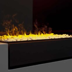 Insert électrique à poser Cassette L Galets de Dimplex avec sa flamme orangée au centre