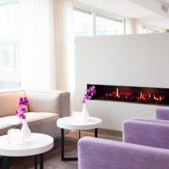 Exemple d'installation de la cheminée électrique encastrable Opti Virtual Double