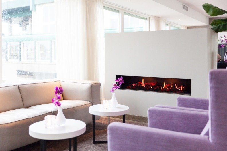 Exemple d'installation de la cheminée électrique encastrable Opti Virtual Double