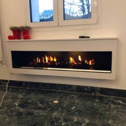 exemple d'installation de l'insert électrique Opti-Virtual Double sur un mur