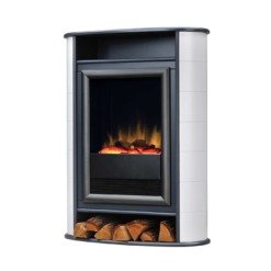 Poêle électrique Scandi de Dimplex avec bûches vu légèrement sur sa gauche