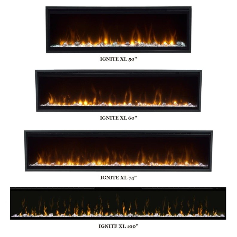 Les différentes tailles de la cheminée électrique Ignite XL