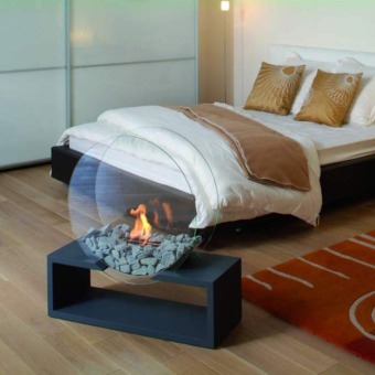 cheminée bio éthanol design Julius posée dans une chambre