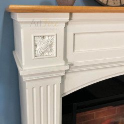 Zoom sur les finition de la cheminée électrique à poser au sol Haydn