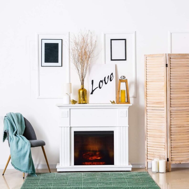 Dimplex RBF encastré dans une cheminée décorative