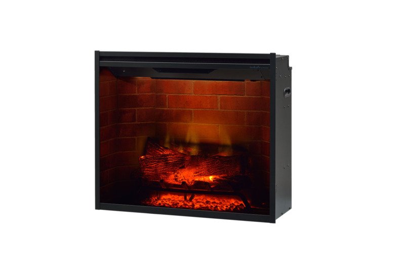 Insert électrique Revillusion de Dimplex en version 30" vu légèrement sur sa gauche