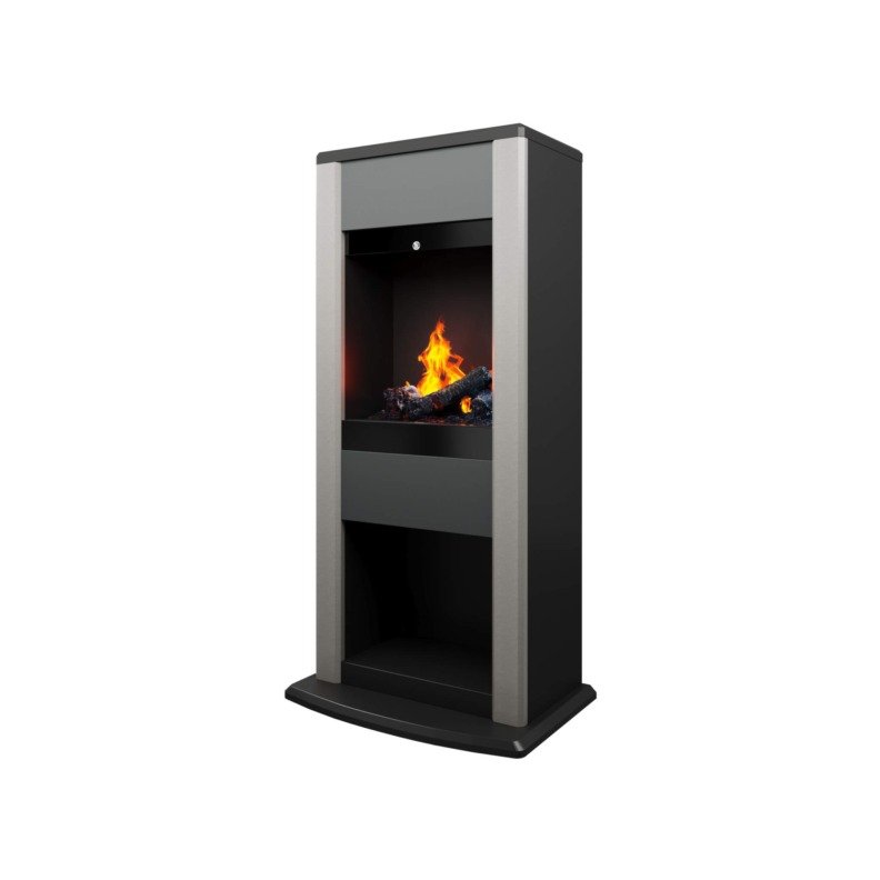 Vue légèrement de profil cheminée électrique Dimplex Faber Cubic