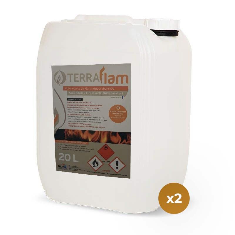 Bioéthanol Parfumé Orange – 2 X 5 Litres – Pour Cheminée Intérieure Et Extérieure Sans Fumée