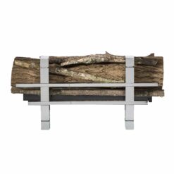 Chenets au bioéthanol Art Deco des cheminées de Changy (chrome, 70 cm)