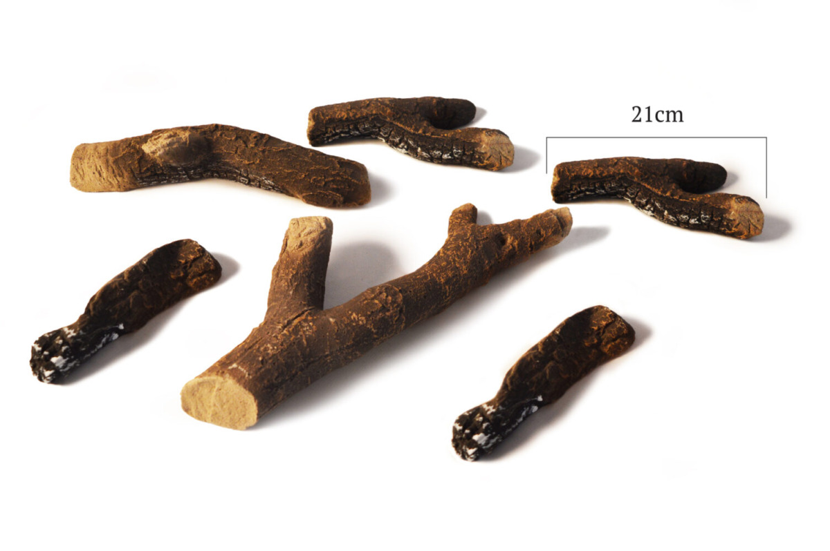 accesoire cheminée bio-ethanol buches ceramique 6 pieces