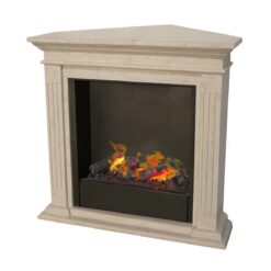 Cheminée décorative Cadiz Corner de Xaralyn en couleur crème et un insert électrique Cassette 600