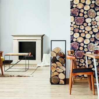 Cheminée décorative KOS MDF Blanc installée dans une pièce d evie