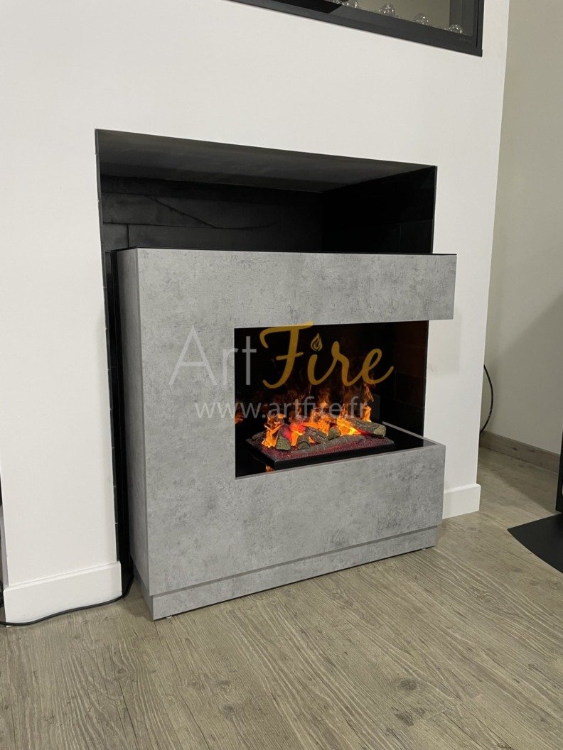 Cheminée électrique décorative Zen béton