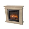 Cheminée en pierre blanche non polie avec insert électrique Levico 70