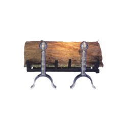 Chenets de cheminée bioéthanol Changy Colisée (Chrome, 50 cm)