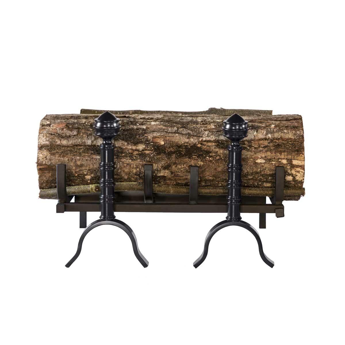 Chenets de cheminée au bioéthanol Changy Colisée (Noir mat, 50 cm)