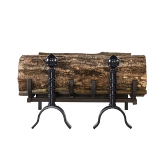 Chenets de cheminée au bioéthanol Changy Colisée (Noir mat, 50 cm)