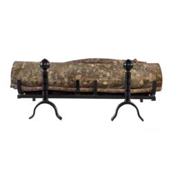 Chenets de cheminée au bioéthanol Changy Colisée (Noir mat, 70 cm)