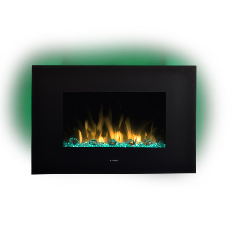 Cheminée électrique murale Toluca DeLuxe avec son effet de flammes vert