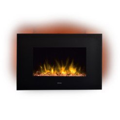 Cheminée électrique murale Toluca DeLuxe et son effet de flammes orangé