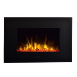 Cheminée électrique murale Toluca de Dimplex vue de face avec effet rouge