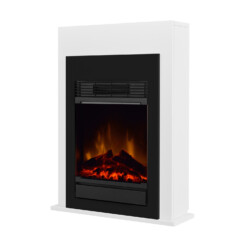 Dimplex Bellini cheminée électrique en noir légèrement sur son côté gauche