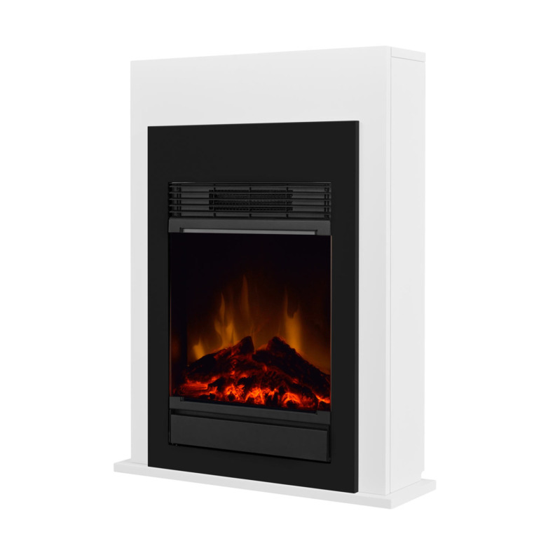 Dimplex Bellini cheminée électrique en noir légèrement sur son côté gauche