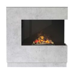 Cheminée électrique murale Xaralyn en couleur béton