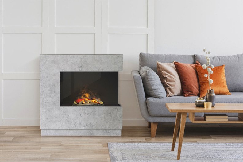 Cheminée électrique Zen de Dimplex installée dans un salon