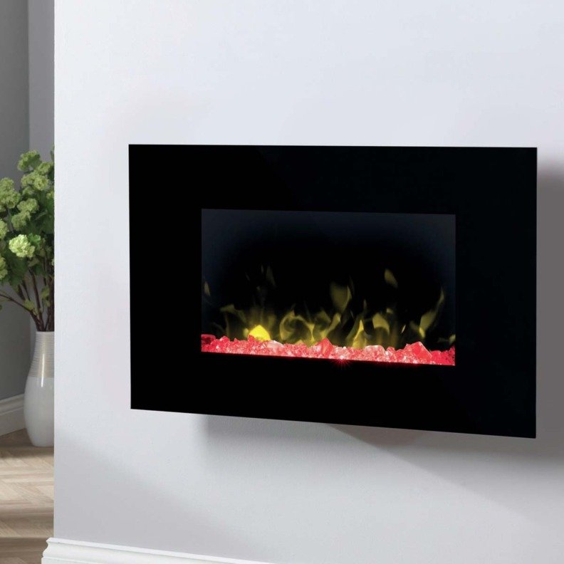 Idée décoration d'un mur avec la cheminée électrique murale Toluca de Dimplex