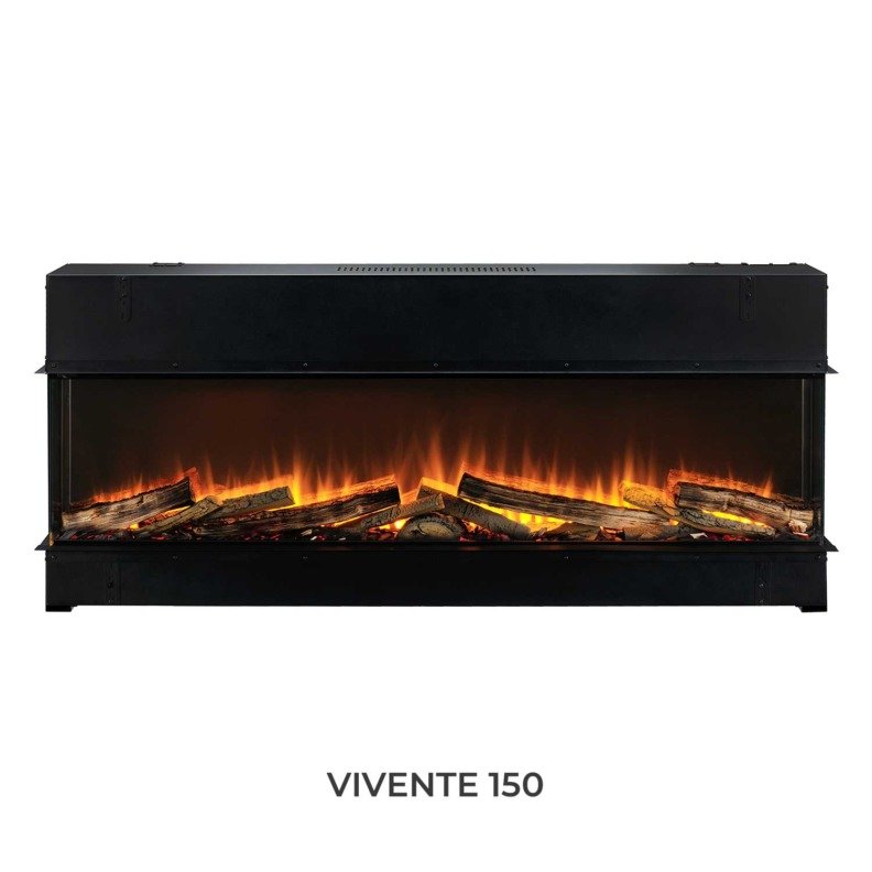 Dimplex Vivente Plus 150 avec vue frontale sur les flammes