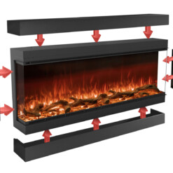 Insert de cheminée électrique Astro de Planika avec l'option casing