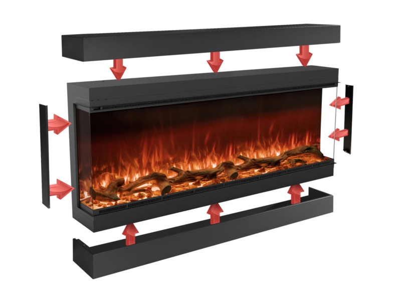 Insert de cheminée électrique Astro de Planika avec l'option casing