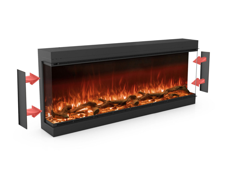 Insert de cheminée électrique Astro modulable avec panneaux latérals