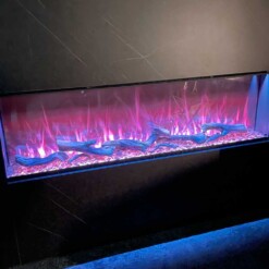 Effet de flamme violet de la cheminée électrique Astro de Planika