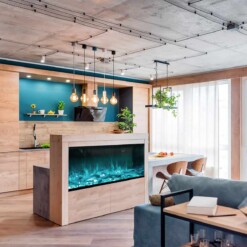 Cheminée électrique encastrable Astro dans un living room