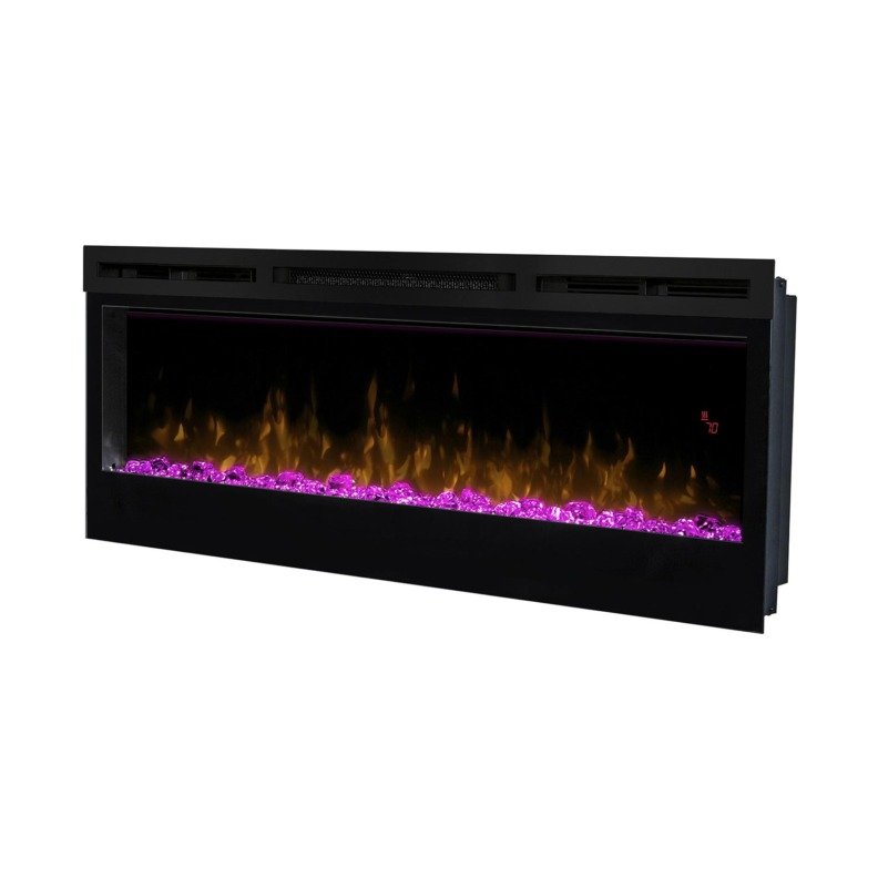 Cheminée électrique encastrable Prism Dimplex avec effet de flammes violet