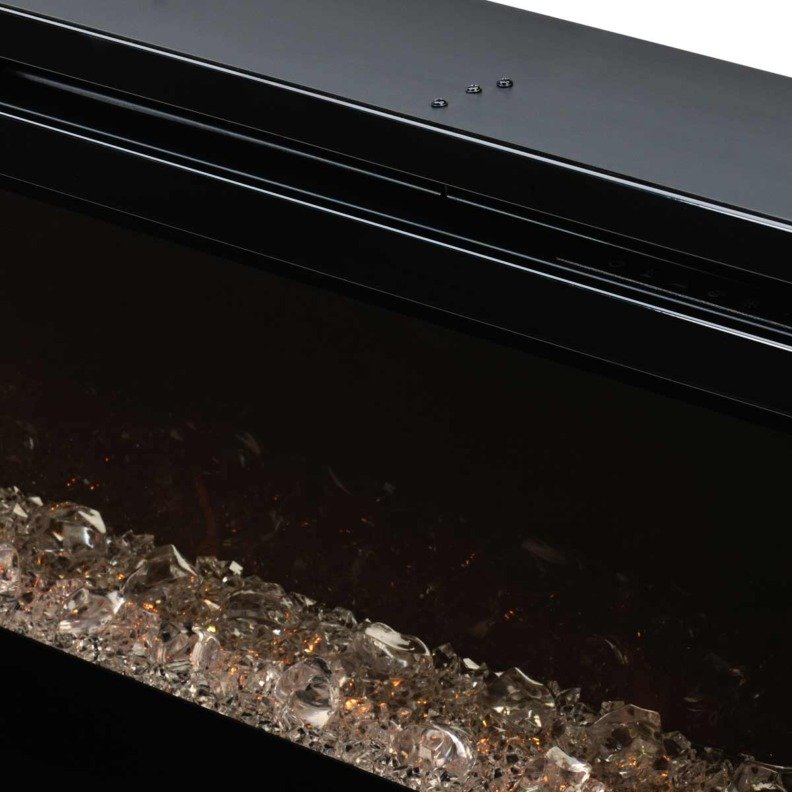 Vue sur les diamants décoratifs de la cheminée électrique Dimplex Prism